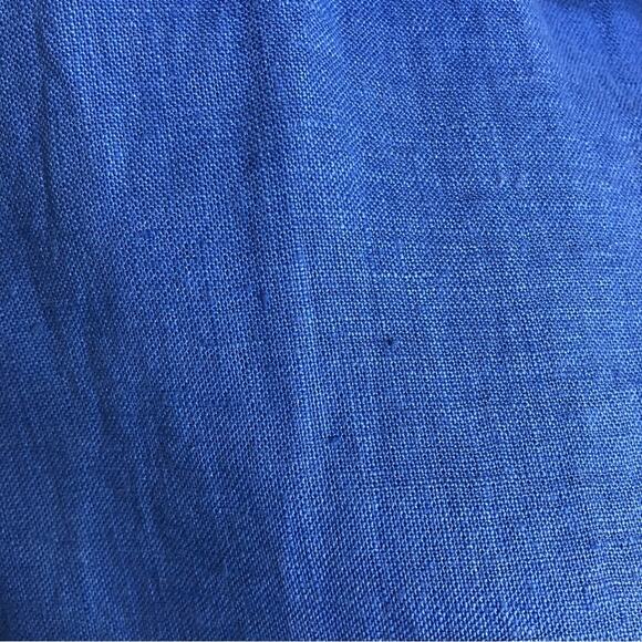 Zyga Lin'n Laundry bright blue linen button down top size FR 42 or US Large - Picture 7 of 14